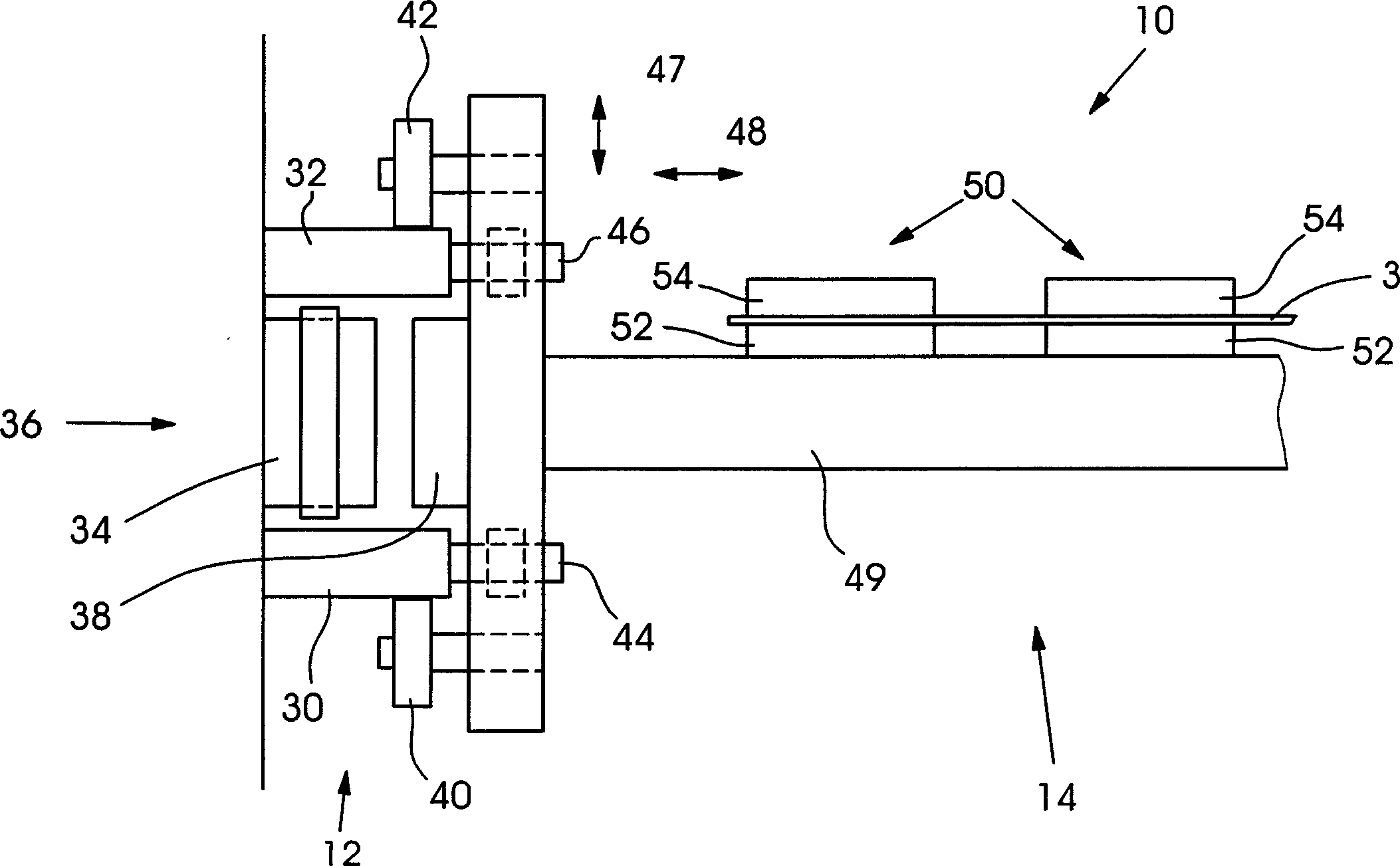Device for conveying printing material in a machine