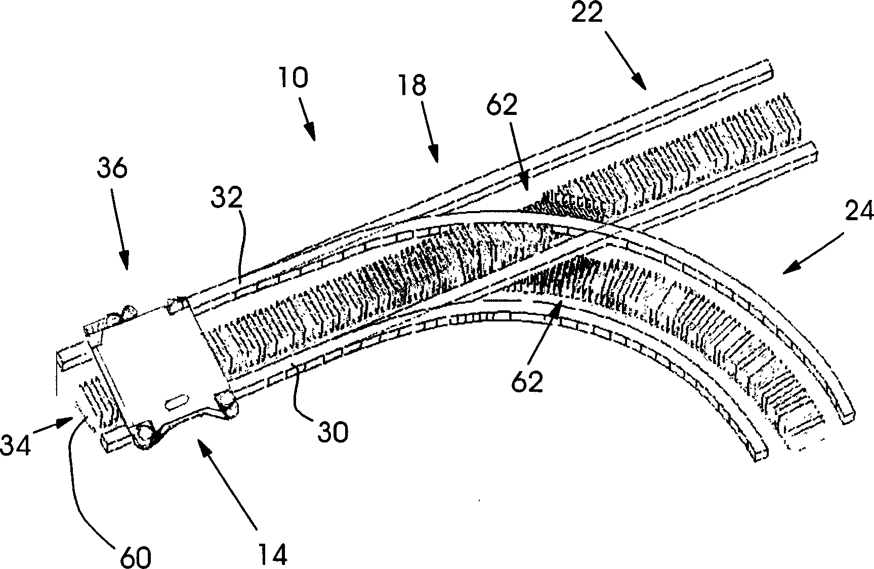 Device for conveying printing material in a machine