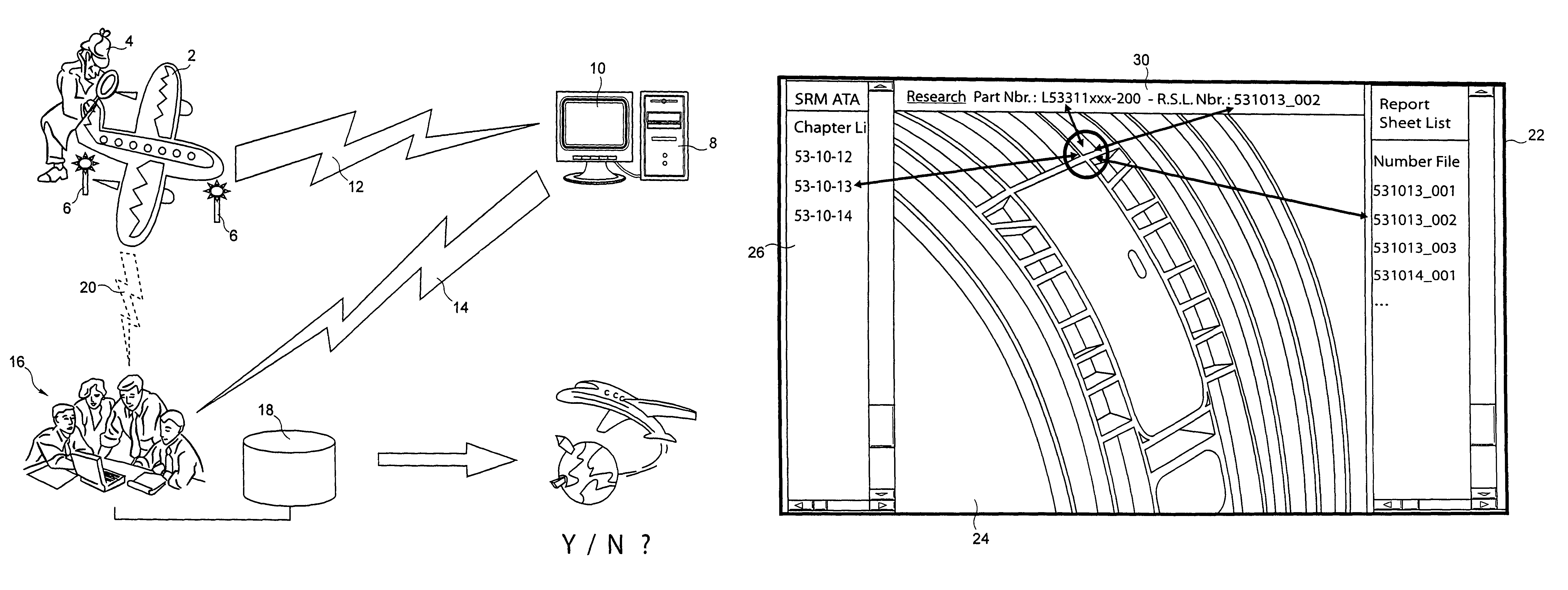 Diagnostic tool for repairing aircraft and method of using such a tool