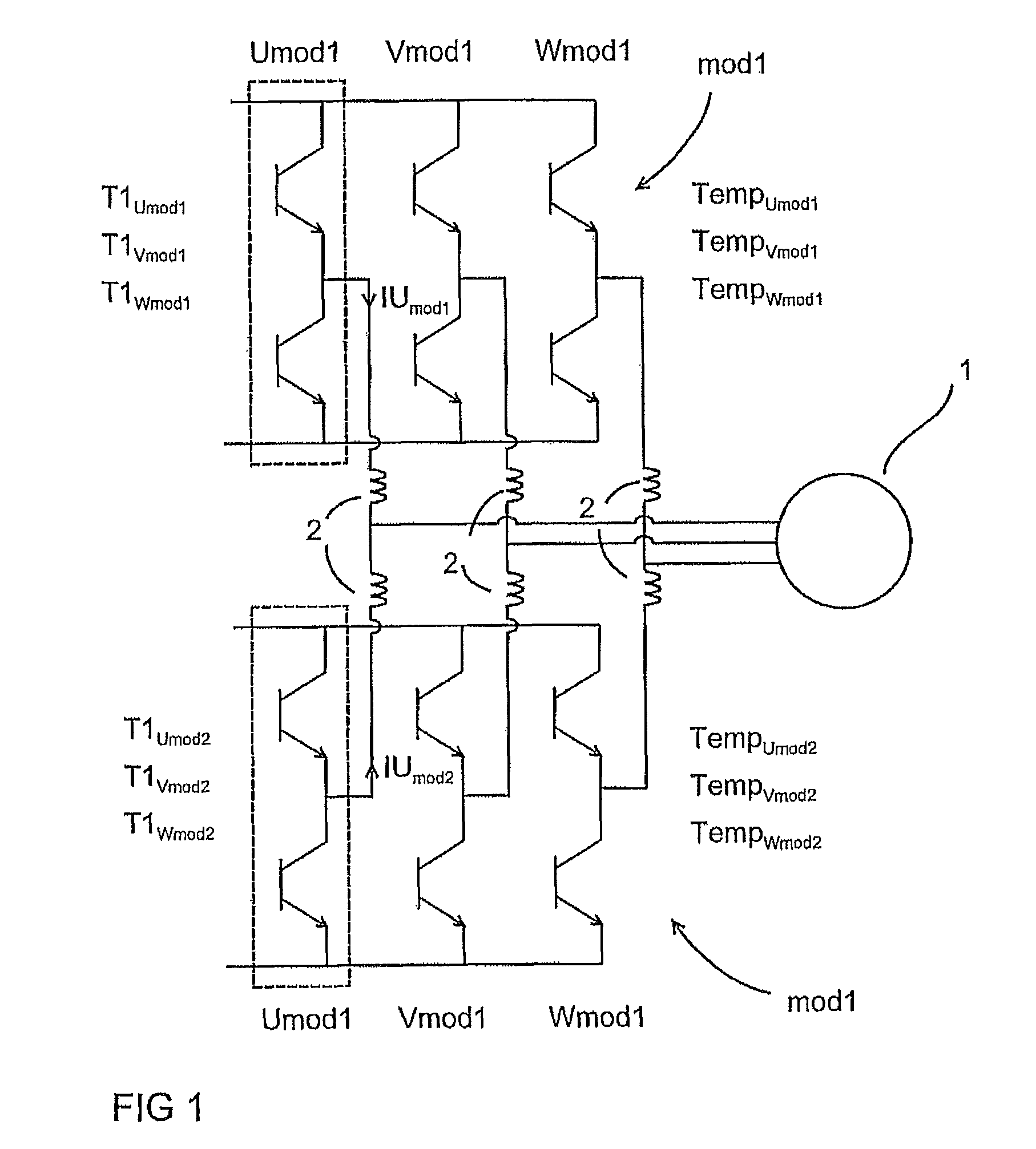 Load balancing of parallel connected inverter modules