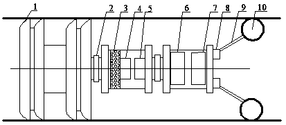 Ultrasonic detection device for oil pipeline defect