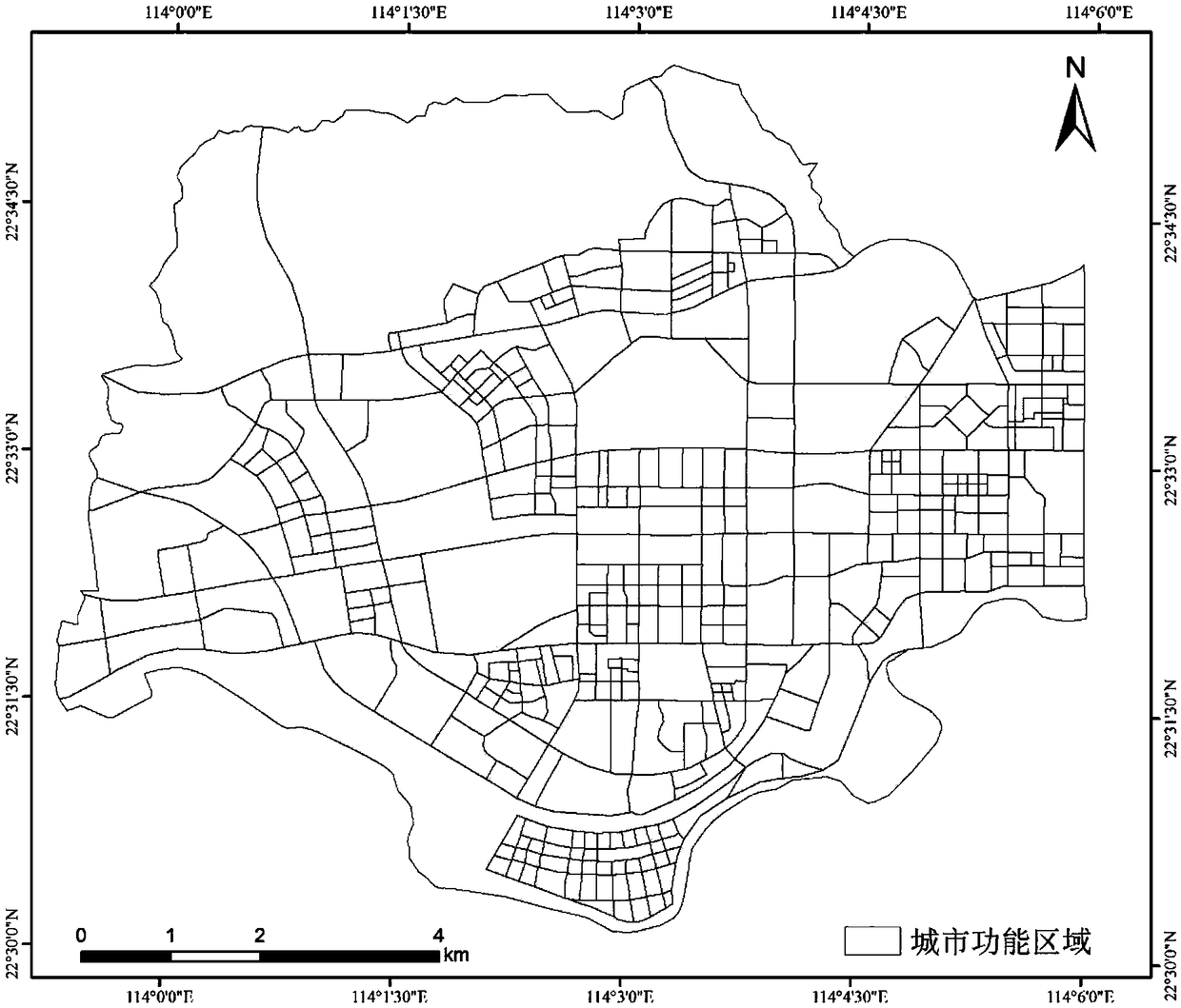 A method and a system for dividing an urban functional area by integrating landscape and social characteristics