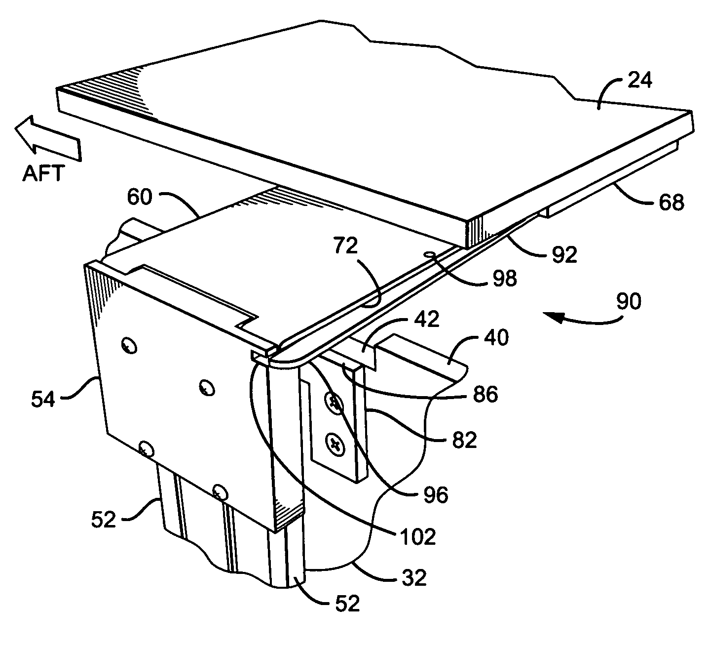 Stowable table assembly with a tabletop locking mechanism
