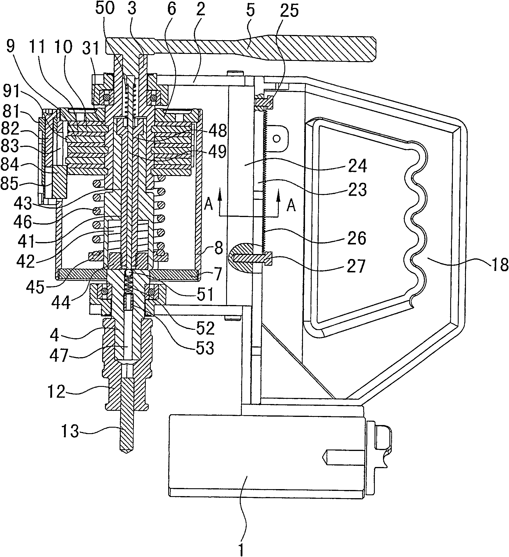 Gear shifting type constant torque tapping mechanism