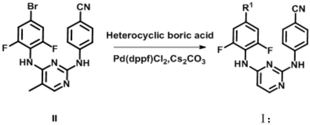 Biphenyl diaryl methyl pyrimidine derivative containing aromatic heterocyclic structure, and preparation method thereof