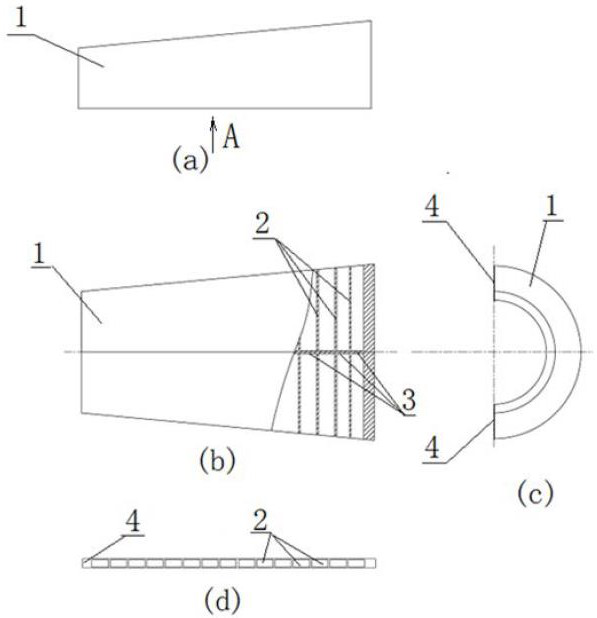 Hollow grid flow adjusting cover machining process method