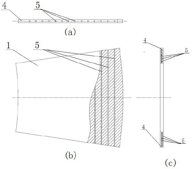 Hollow grid flow adjusting cover machining process method