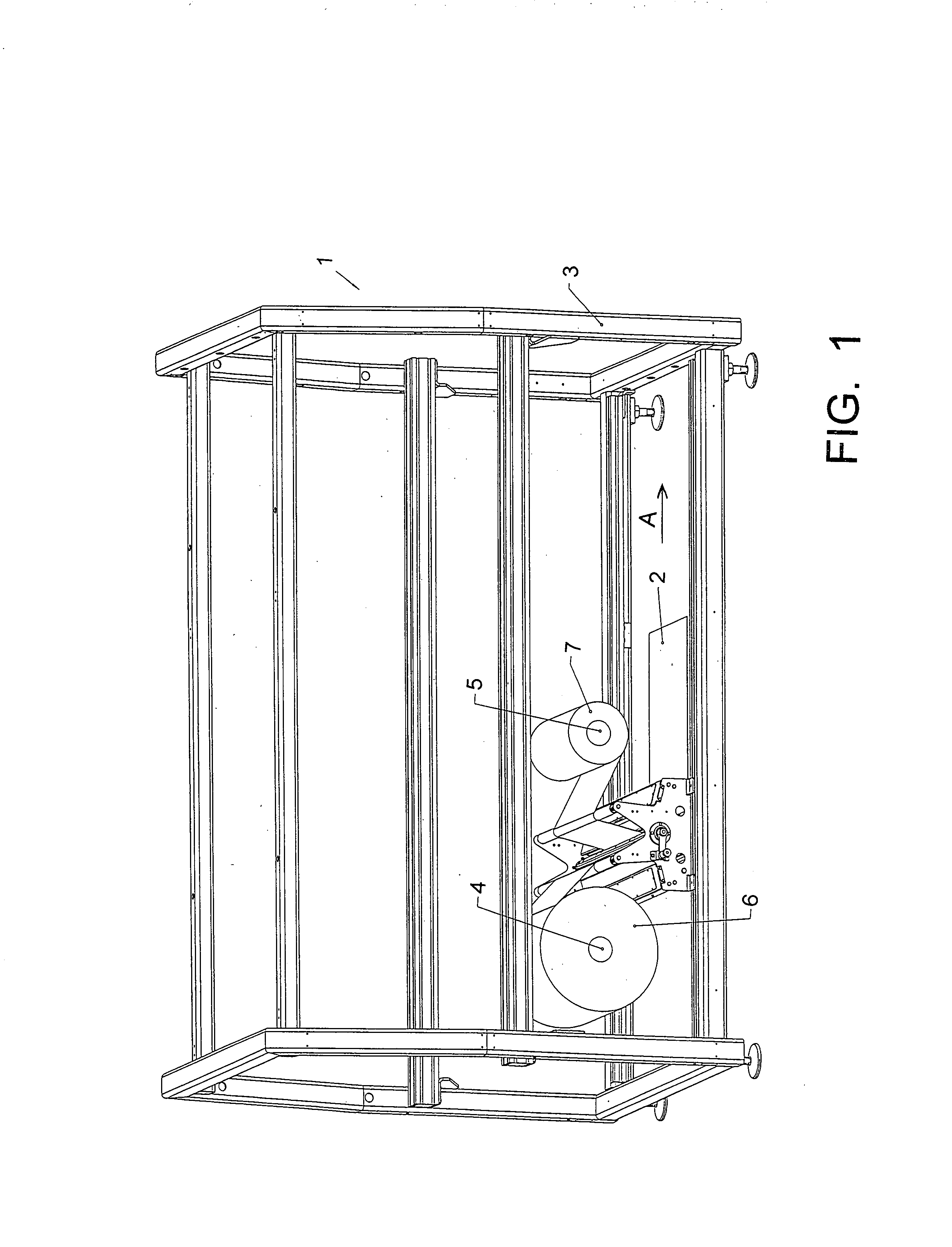 Beverage bottling plant for filling bottles with a liquid beverage material having a machine and method for wrapping filled bottles