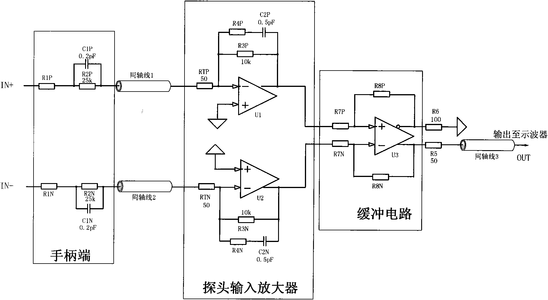 Active differential voltage probe