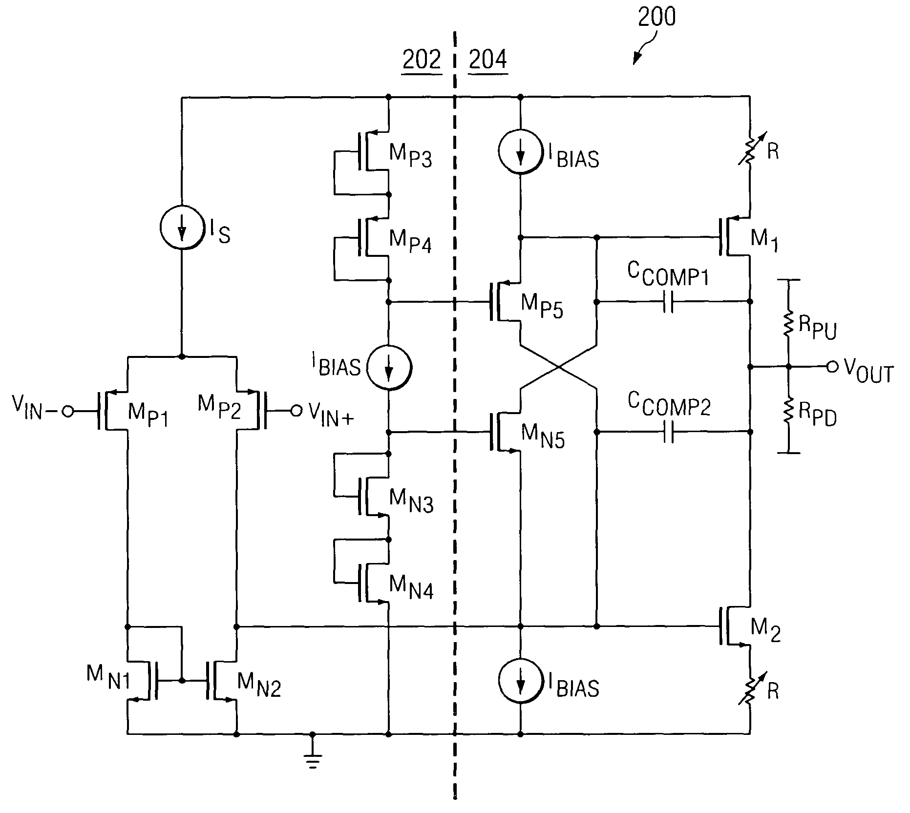 Output stage circuit for an operational amplifier