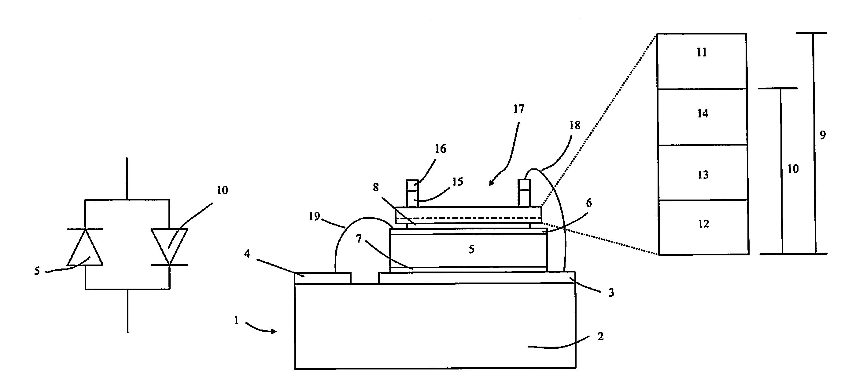 Light emitting structure and method of manufacture thereof
