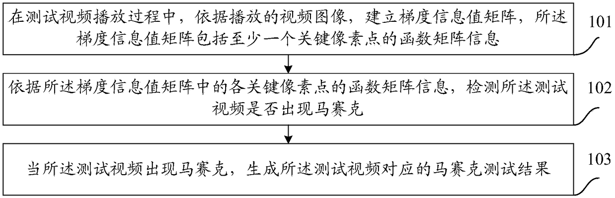 Video test method and device