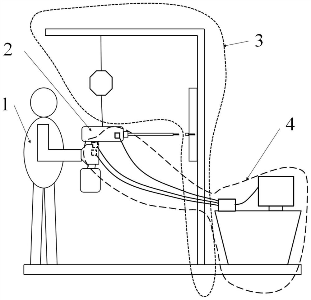 A measuring device for the transmission vibration of electric tools in the rail repair