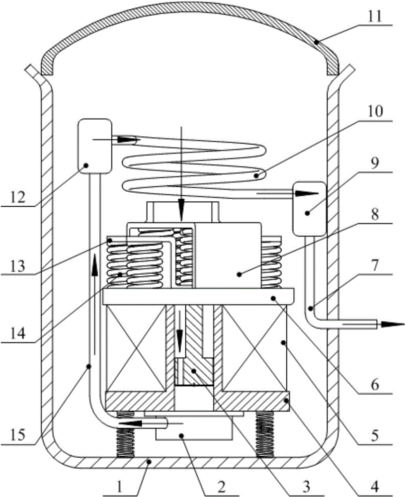Reciprocating linear compressor and inner exhaust tube set thereof