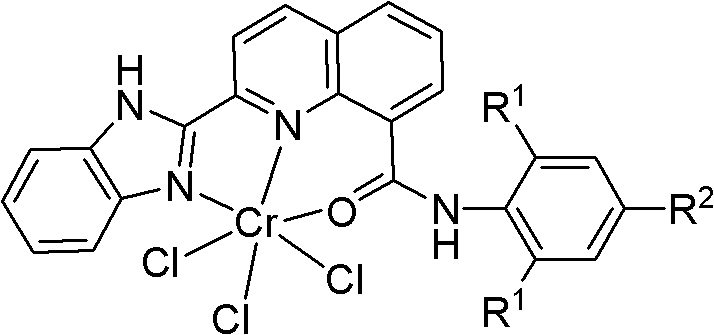 2-benzimidazolyl-8-methanamide quinoline chromium complexes, its preparation method and application