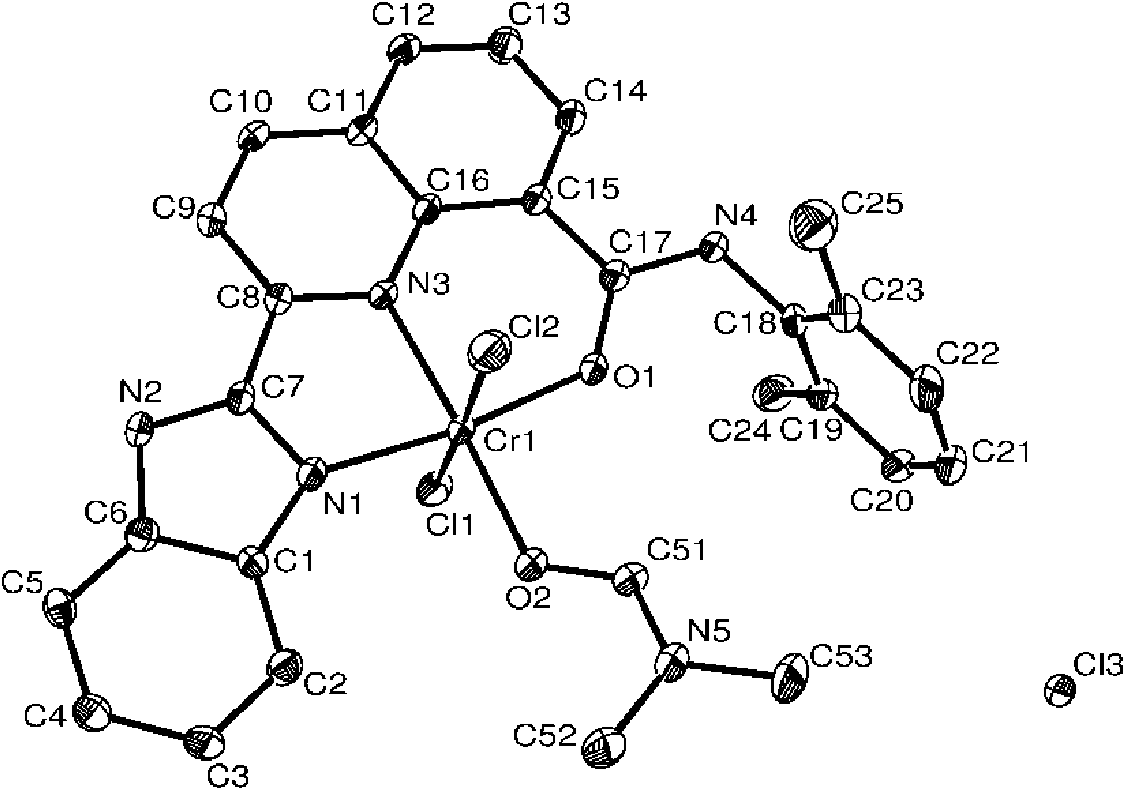2-benzimidazolyl-8-methanamide quinoline chromium complexes, its preparation method and application