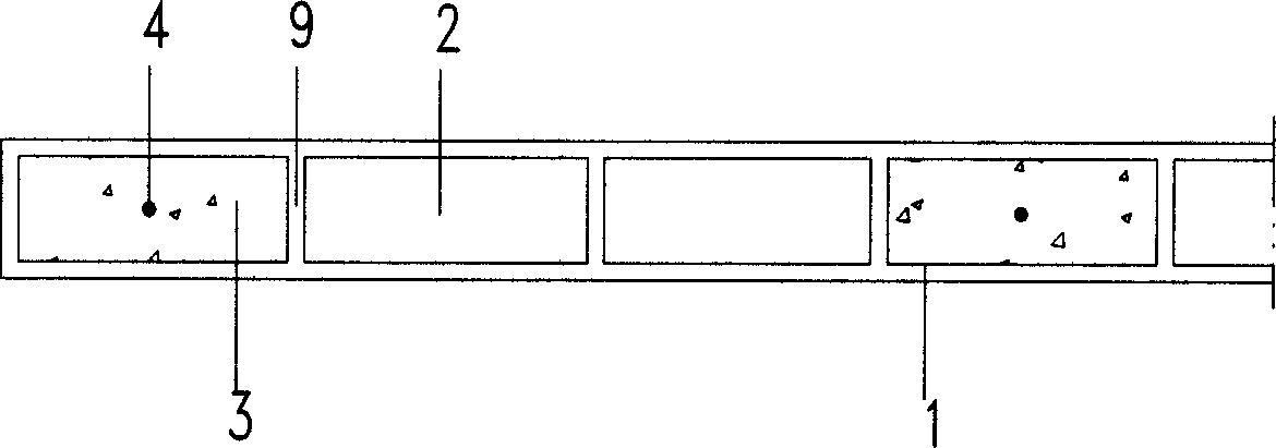 Plaster hollow large panel pouring concrete wall and manufacturing method thereof