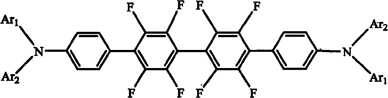 Triarylamine derivative with fluoro substituent and preparation method thereof