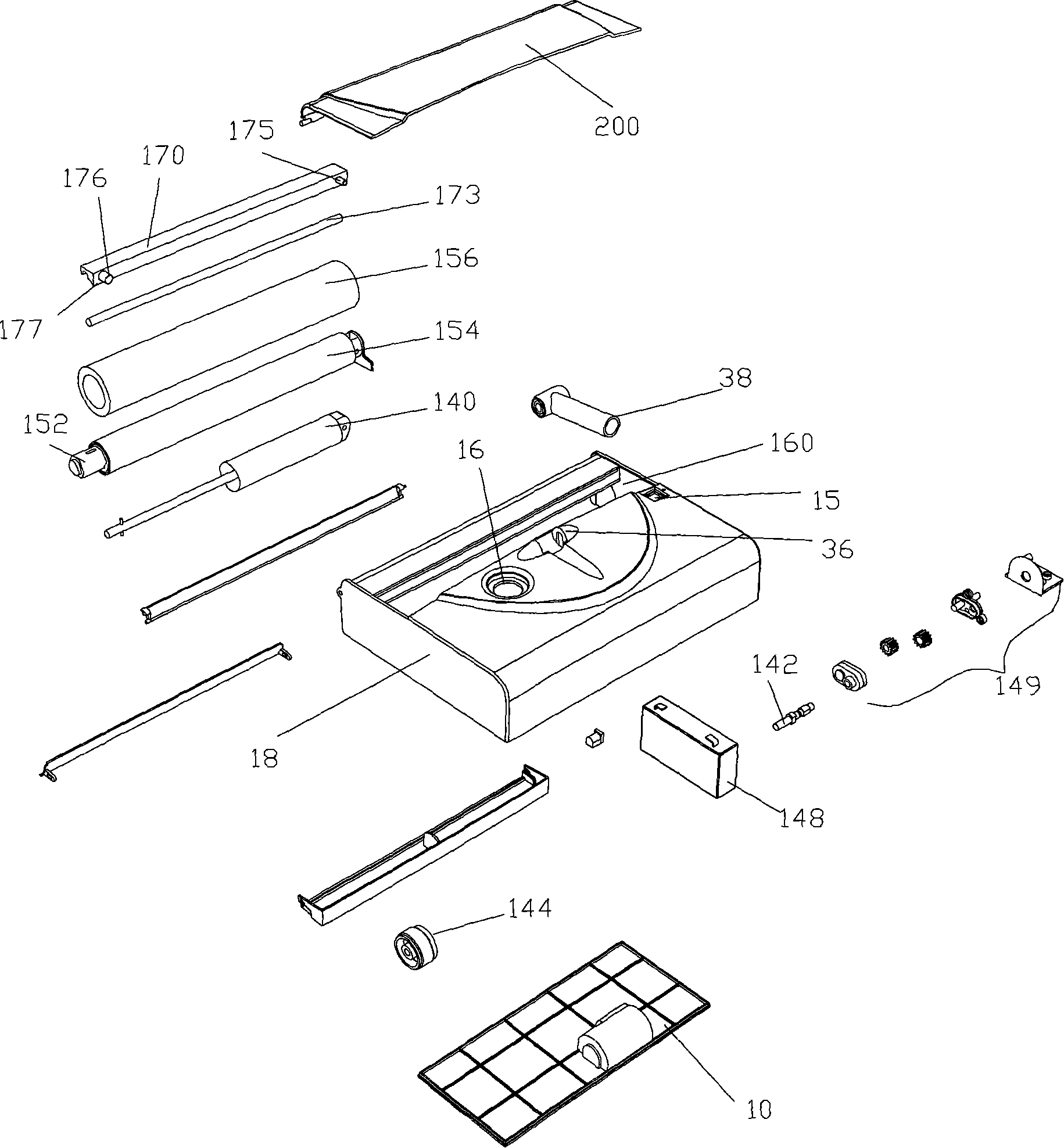 Floor cleaner in combination with floor wiping device with sweeping function