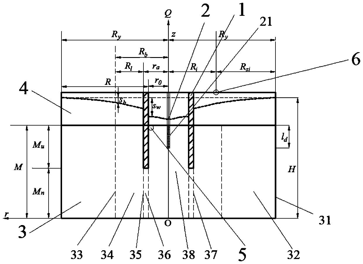 Suspension type curtain pressure-bearing water foundation pit pump output determination method based on three-dimensional drawdown