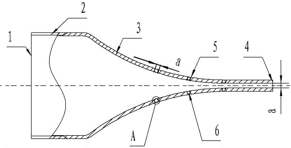 Machining method for spherical water film injection head