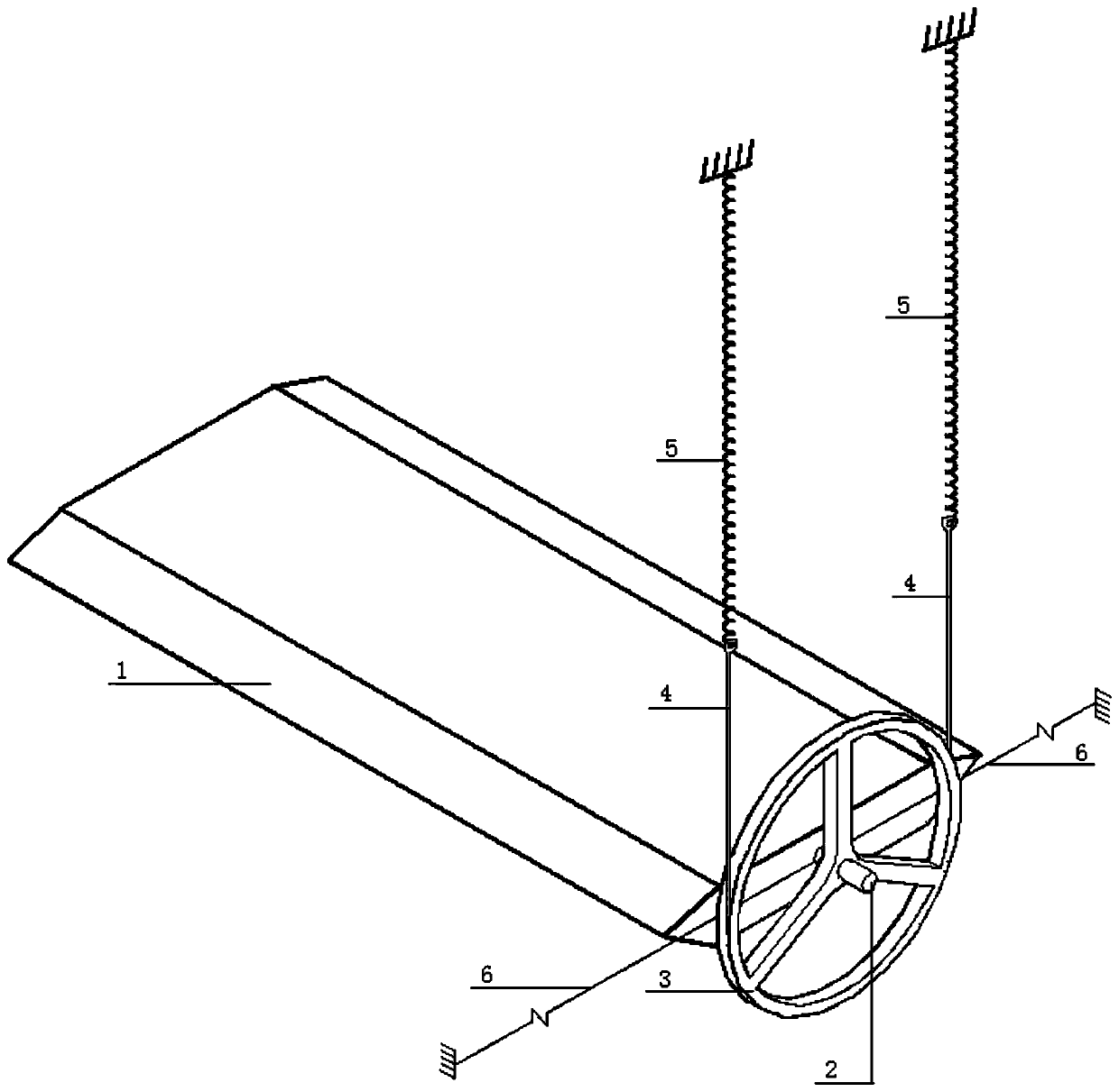 A bridge vertical and torsional coupled large-amplitude free vibration wind tunnel test device