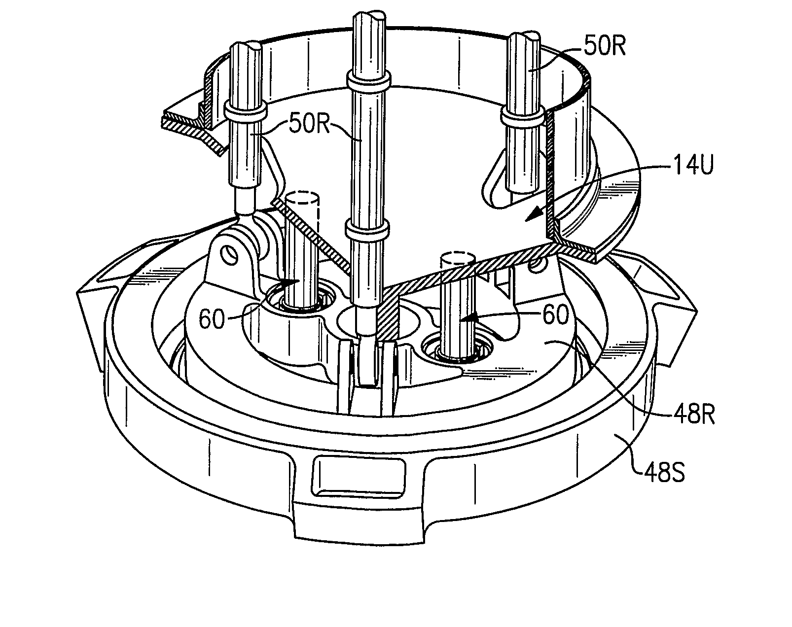 Swash plate anti-torque mechanism