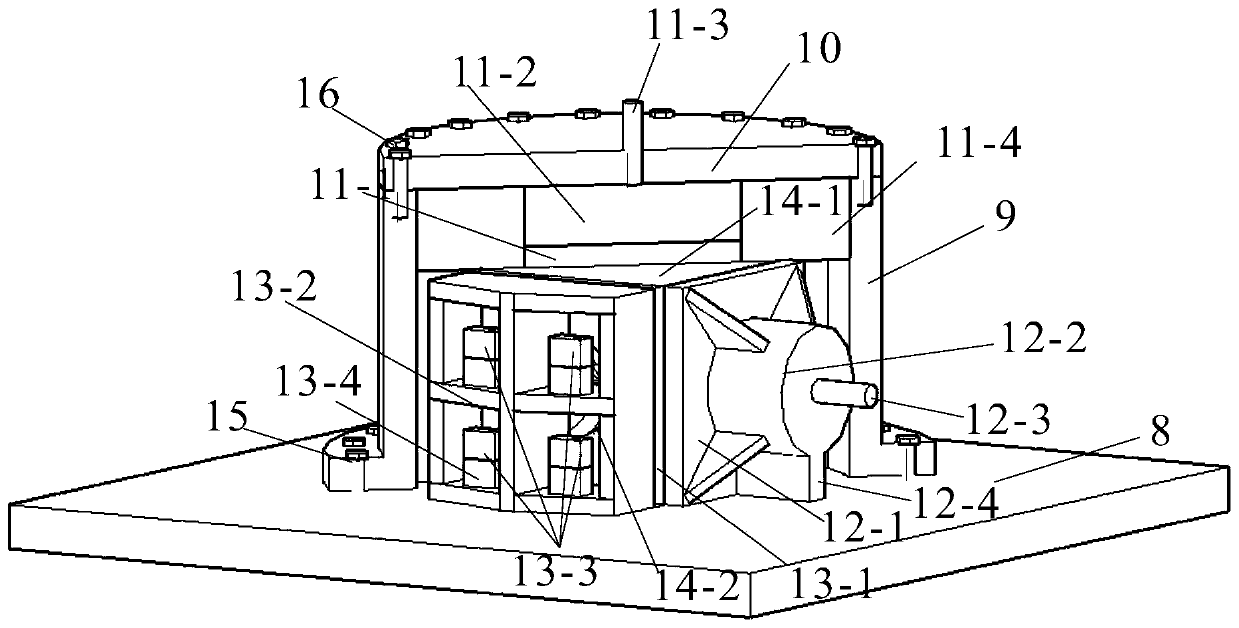 High-gravity true triaxial rock loading experiment device and method