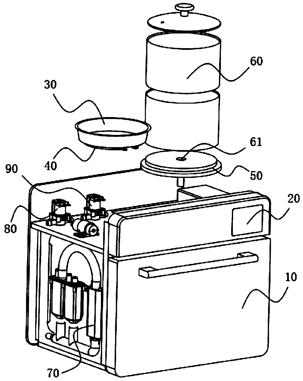 Cooking device with steaming function
