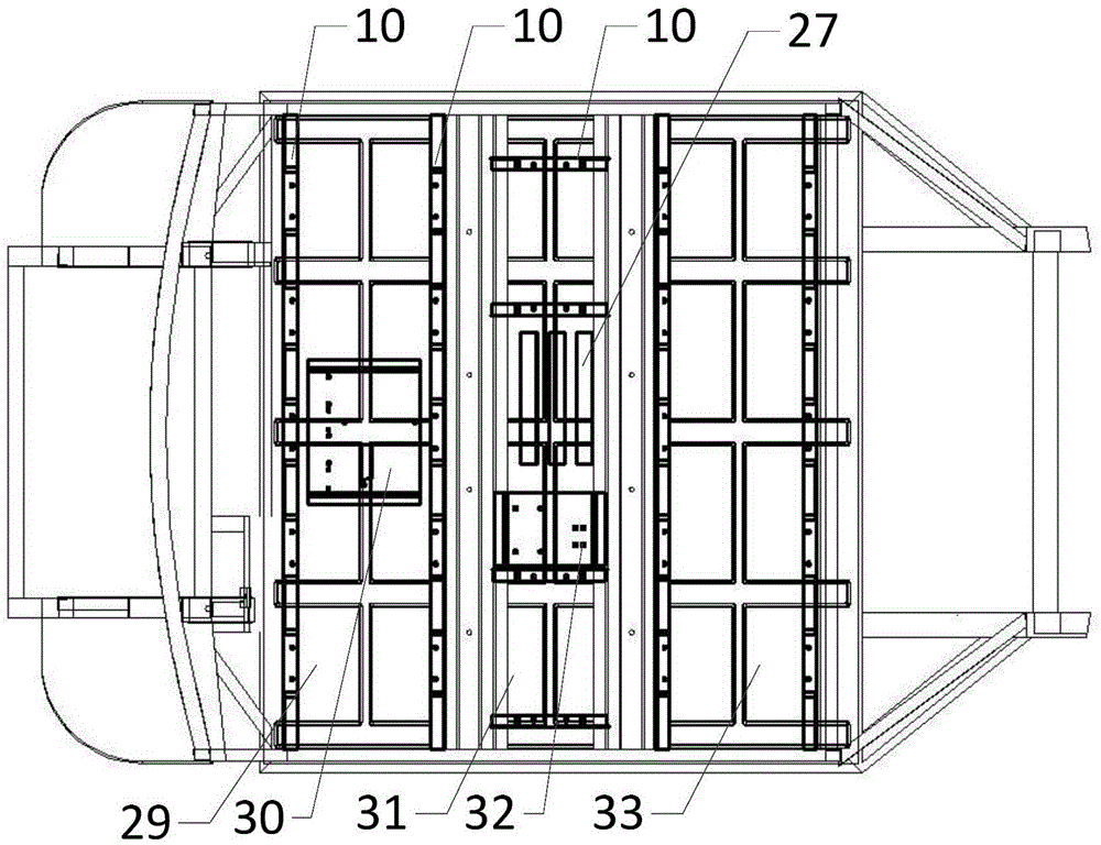 Distributed arrangement structure of power battery box group for four-in-wheel-motor driving electric automobile