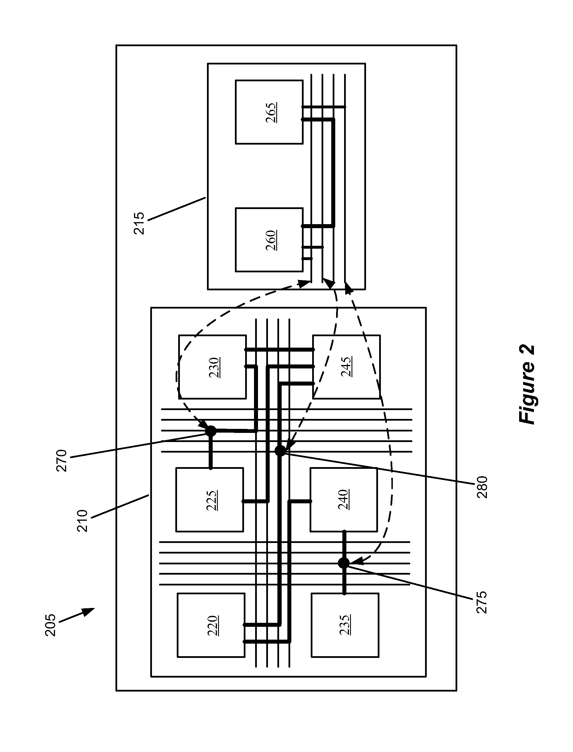 Integrated circuit (IC) with primary and secondary networks and device containing such an IC