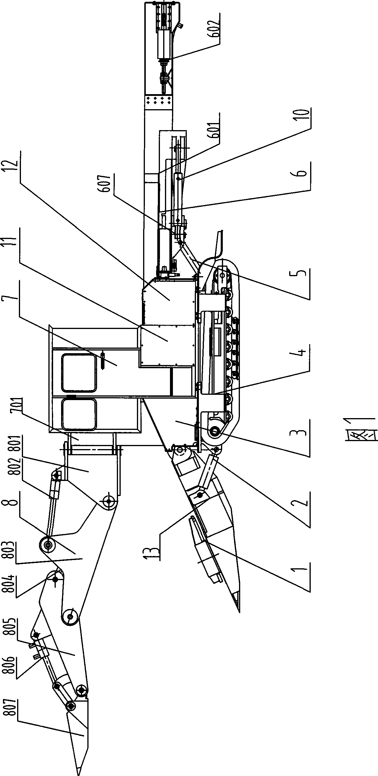 Continuous track raking loader