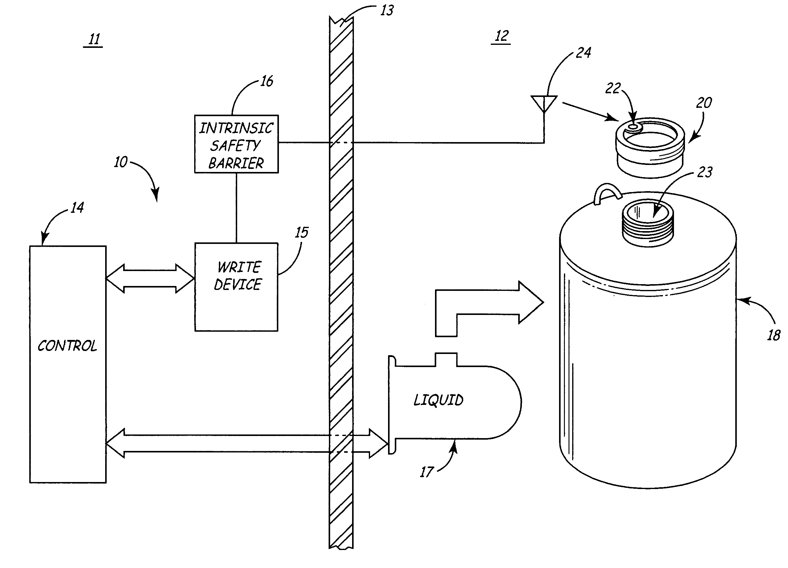 Manufacturing system with intrinsically safe electric information storage