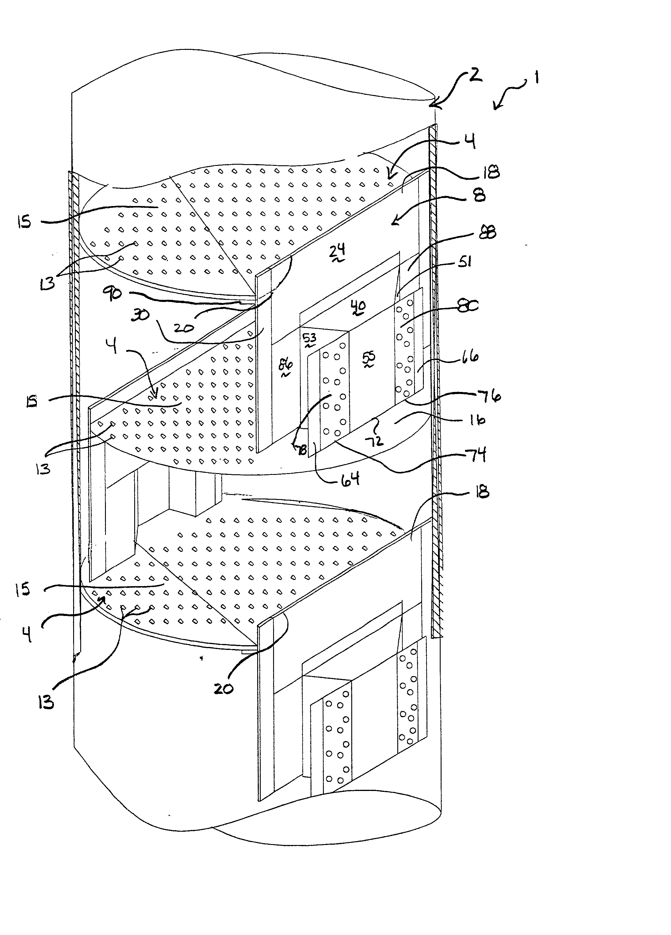 Stepped downcomer apparatus and vapor-liquid contact apparatus with same