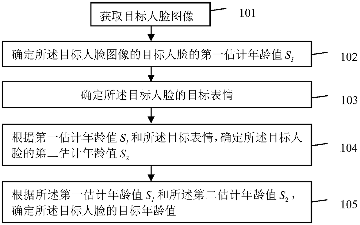 Human face age recognition method and device