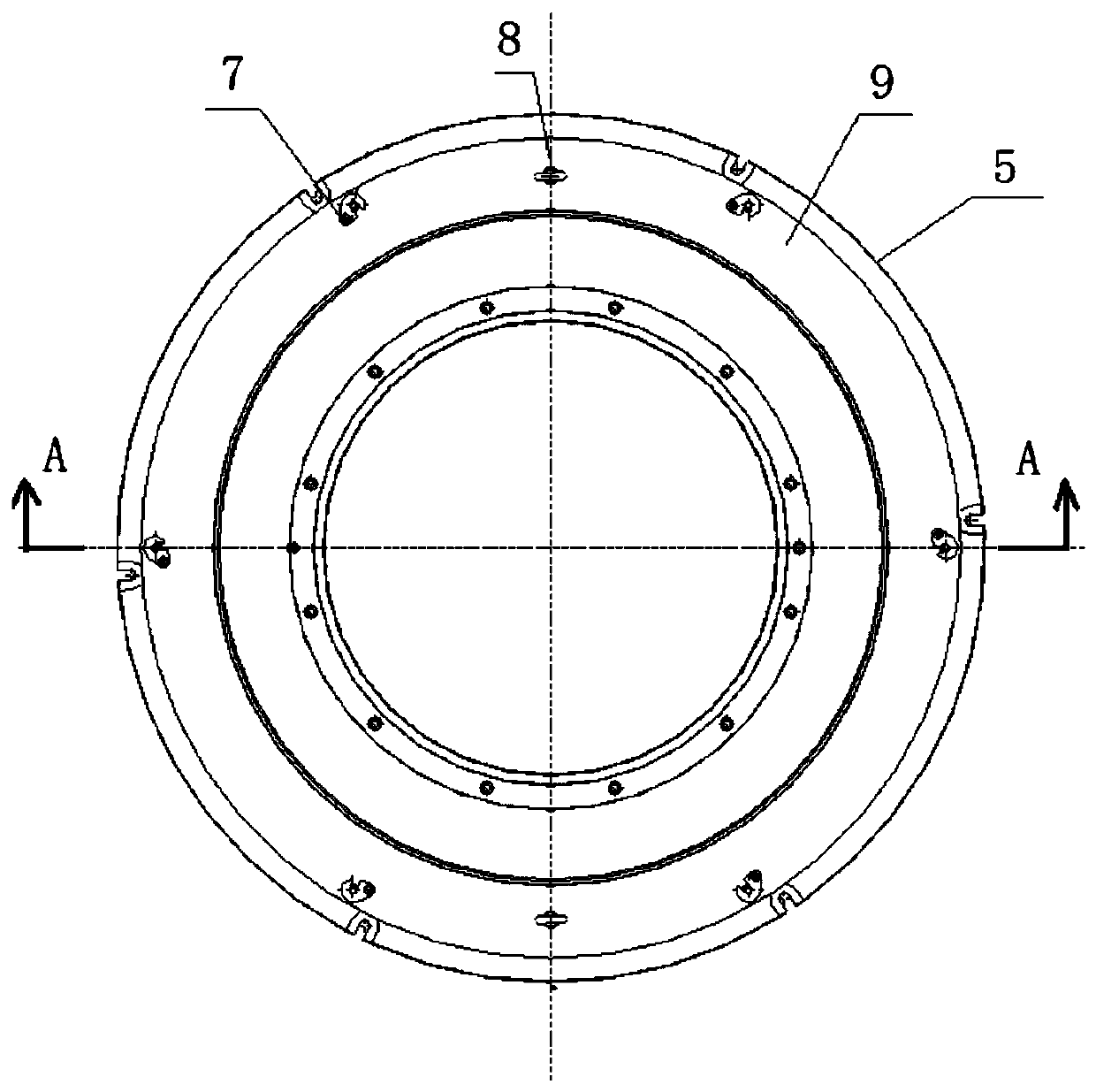 Damping device for aero-engine thin-wall cartridge receiver part internal shape processing