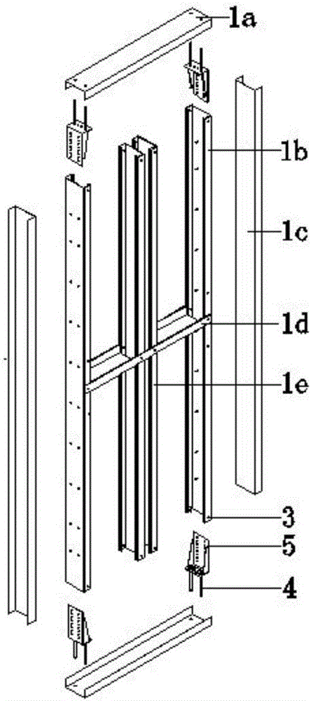 Modular cold-bent thin-wall type steel combined wall and connection method thereof