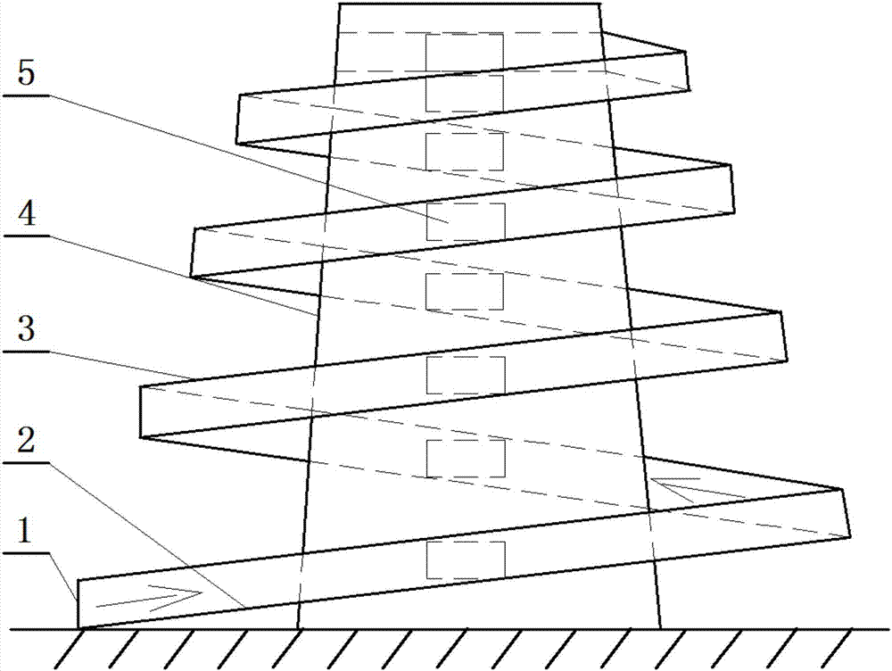 Spiral involute gradual rising type parking tower