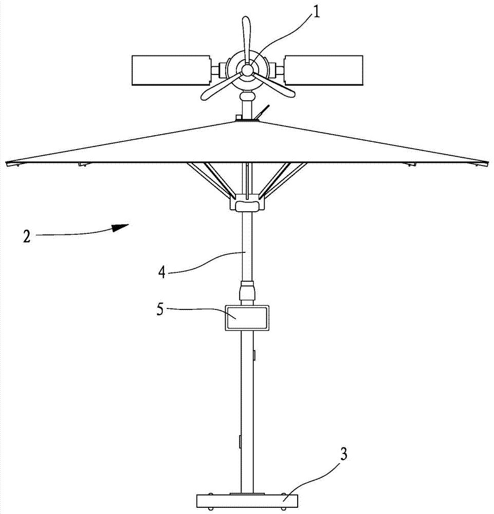 An outdoor parasol providing video information interaction