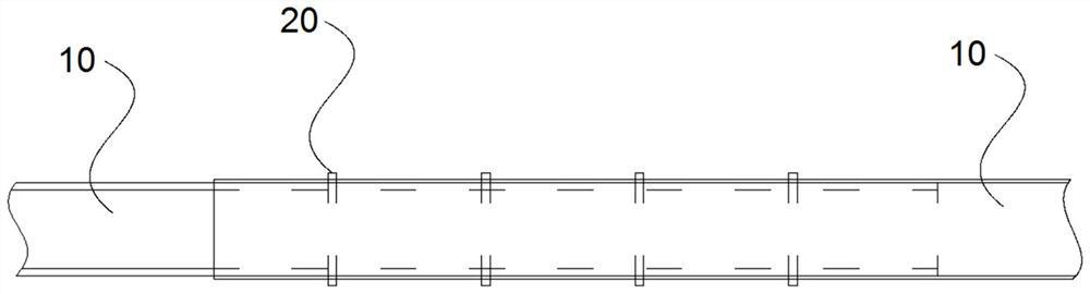 Telescopic type composite material telegraph pole connecting structure and mounting method thereof