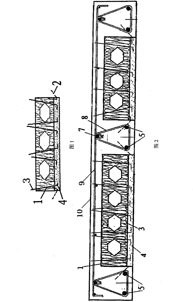 Network frame prefabricated composite board, sandwiched floor and its connection construction method