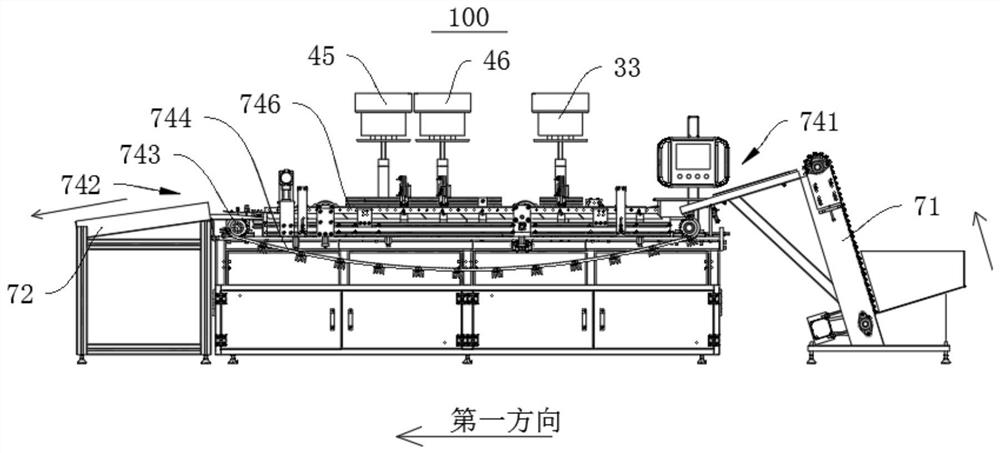 Automatic assembly line for gas springs