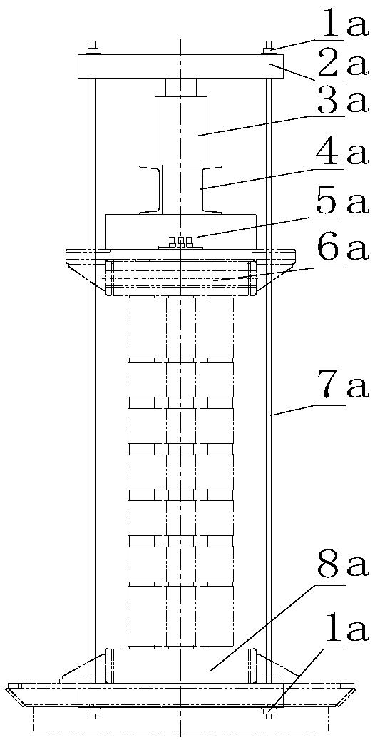 Electric reactor iron core compressing structure and electric reactor iron core compressing device