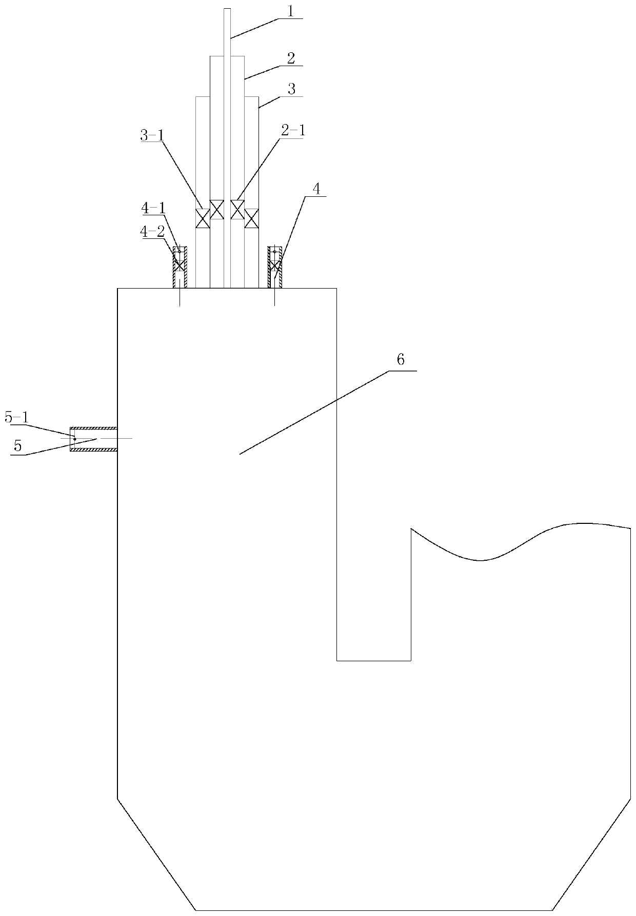 Center feed swirl pulverized coal burner and over-burning air arrangement structure