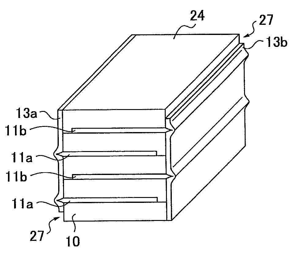Multilayered piezoelectric element and method of manufacturing the same