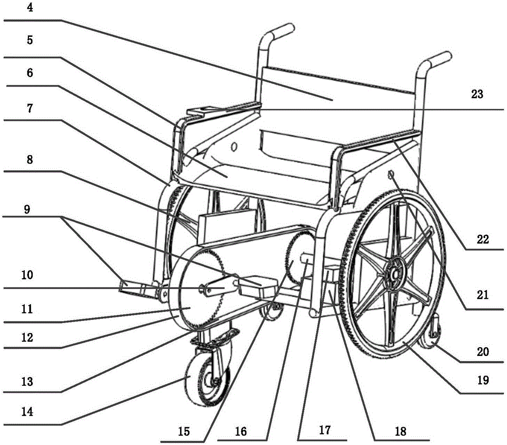 Foot-operated lower limb exoskeleton exercise rehabilitation wheelchair