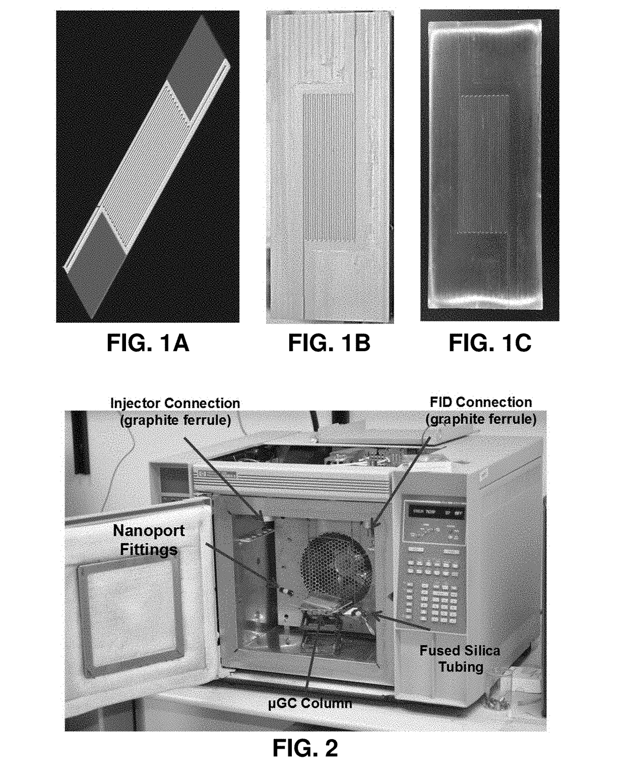 Polymer microcolumn for gas or vapor separation, chromatography, and analysis