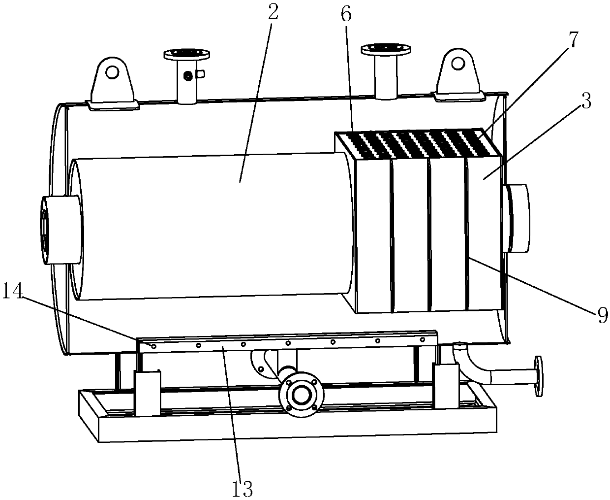 Horizontal type normal-pressure hot water boiler