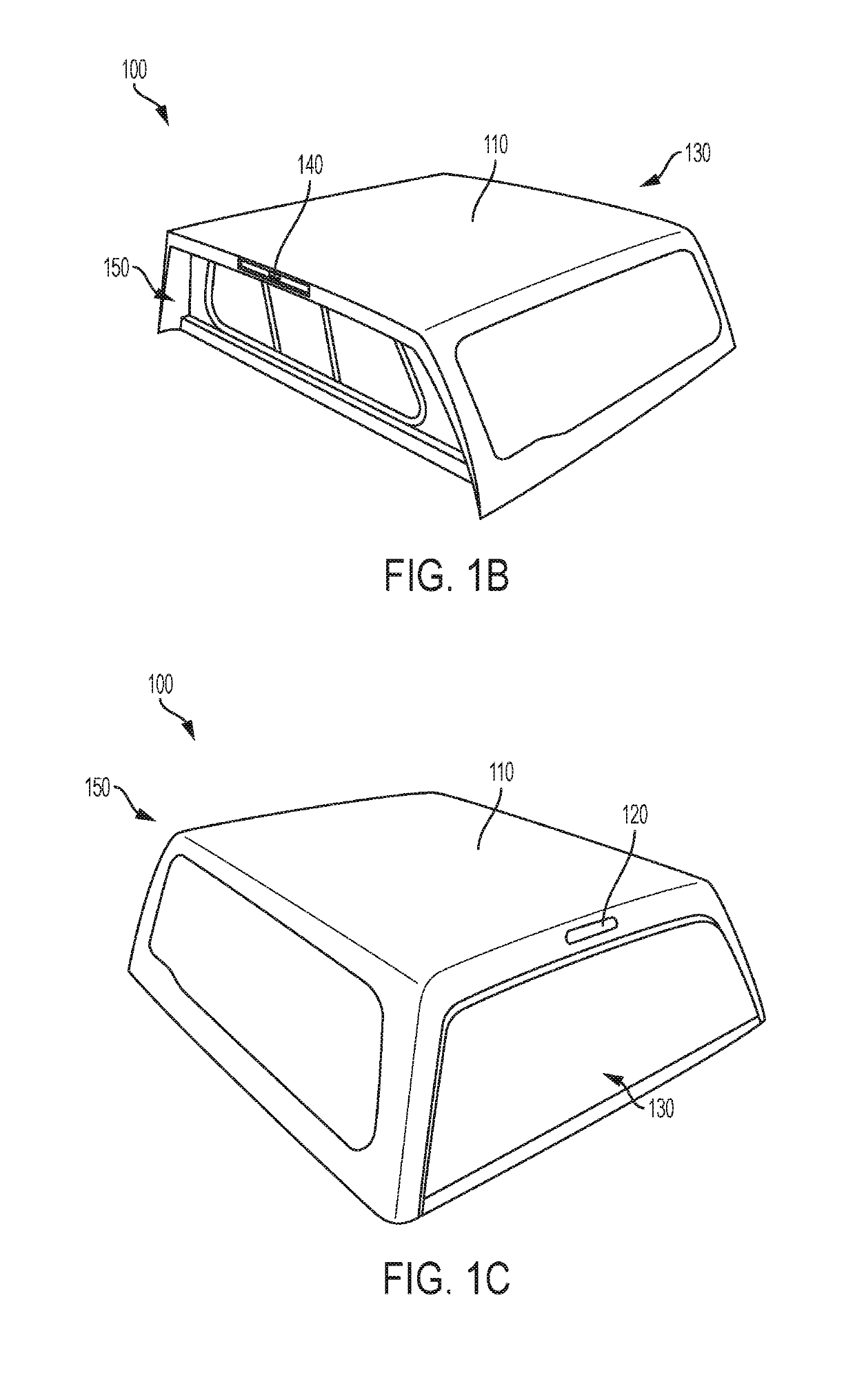 Brake light for truck bed enclosure