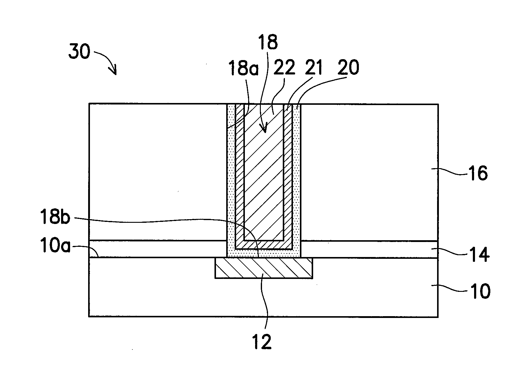 Single metal damascene structure and method of forming the same